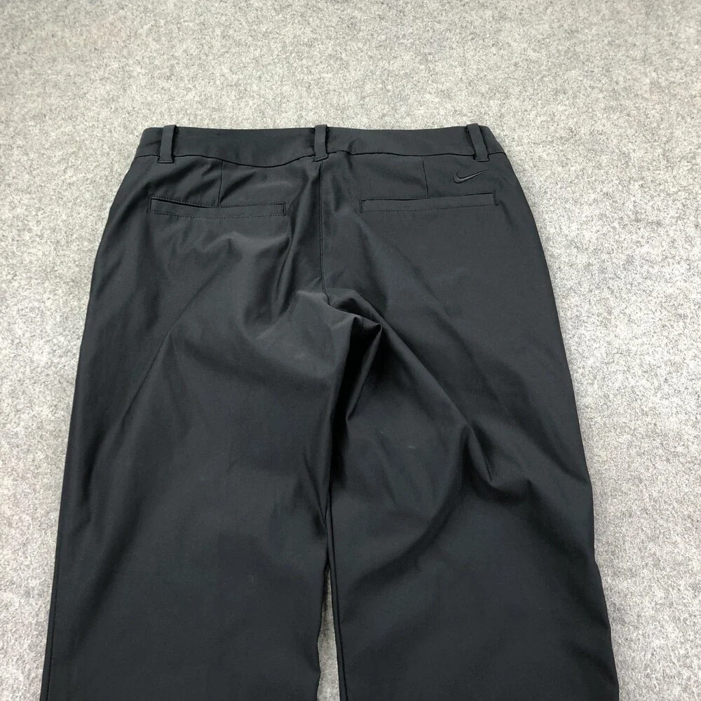 Nike Golf Pants Womens 6 Petite Black Straight Leg Dri-FIT Golf Khakis Sport